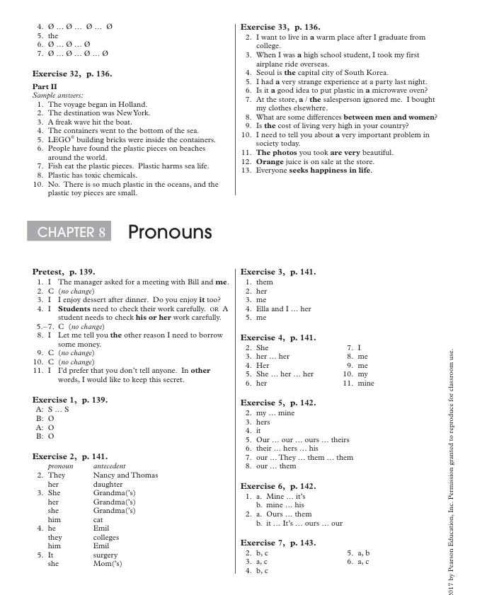دوم - دانلود پاسخنامه کتاب Understanding and Using English Grammar