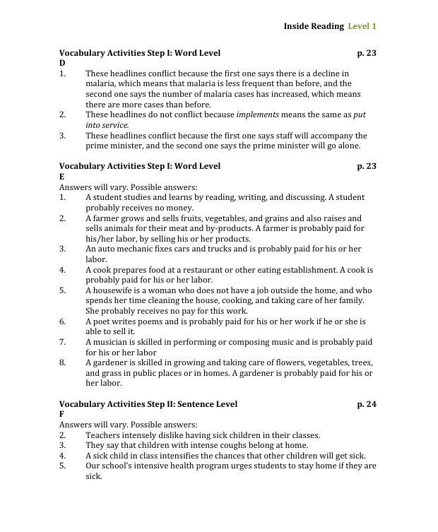Screenshot 2025 06 03 193140 - دانلود پاسخنامه کتاب inside reading 1 | کتاب اینساید ریدینگ با جواب